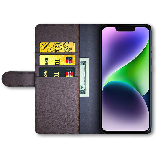 iPhone 15 Plus Echtleder Hülle mit Kartenfach