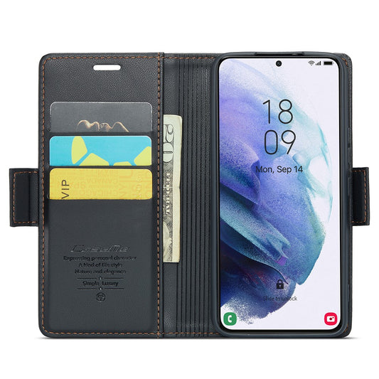 Galaxy S21 Plus 5G Glänzende Wallet-Hülle – RFID-Schutz & Ständer