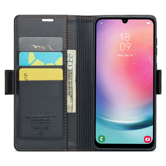 Galaxy A24 4G Glänzende Wallet-Hülle – RFID-Schutz & Ständer