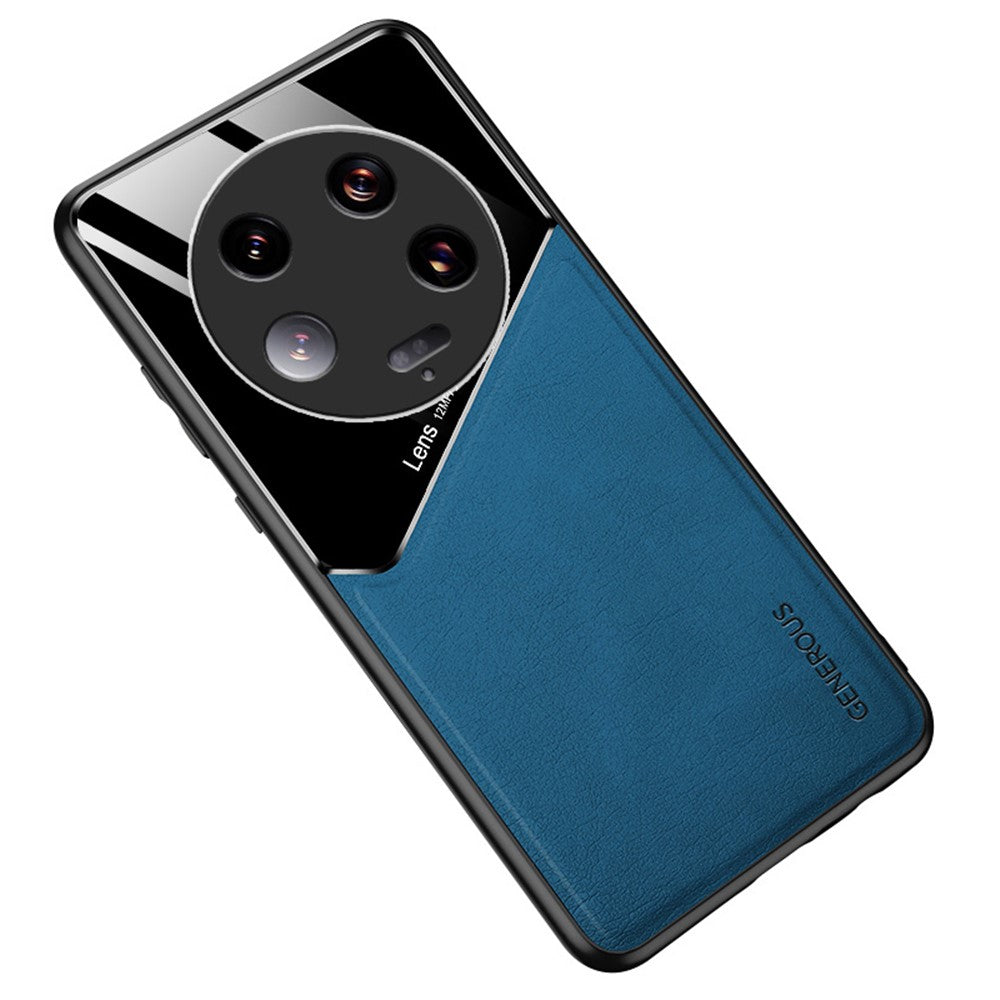 For Xiaomi 13 Ultra Protective Cover PU Leather Coated TPU + PC Phone Case with Car Mount Metal Sheet