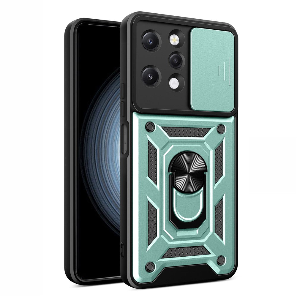 For Xiaomi Redmi 12 4G Rear Lens Protection Anti-drop Phone Case PC+TPU Cover with Kickstand
