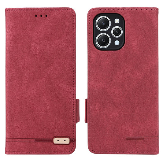 For Xiaomi Redmi 12 4G Hardware Decor PU Leather Wallet Phone Case Stand Protective Cover
