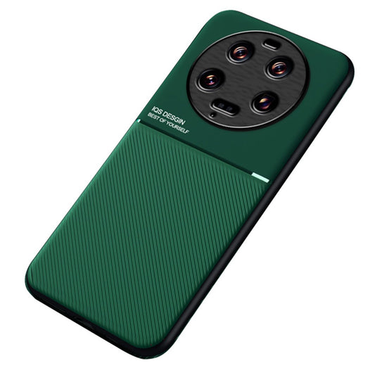 Xiaomi 13 Ultra Handyhülle – PU-Leder + TPU- mit Linien-Aufdruck, magnetische Autohalterung