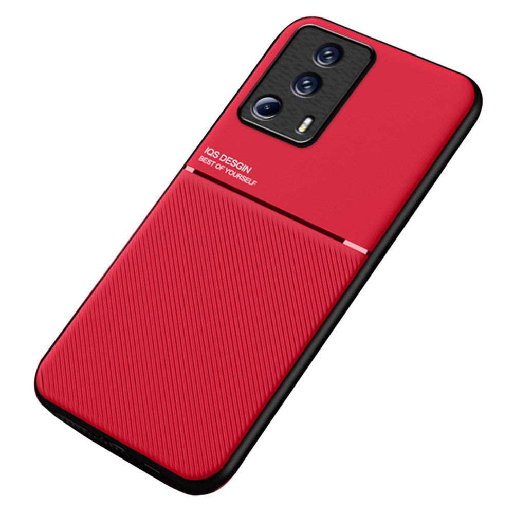 Lines Imprinted Phone Case for Xiaomi 13 Lite / Civi 2 5G , Magnetic Car Mount Leather+TPU Phone Cover
