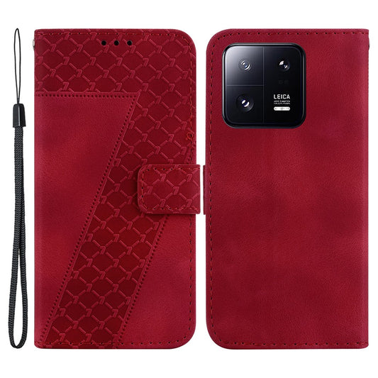 Xiaomi 13 Pro 5G Handyhülle – PU Leather Phone Case Brieftaschen-Ständerhülle mit 7-förmigem Aufdruck