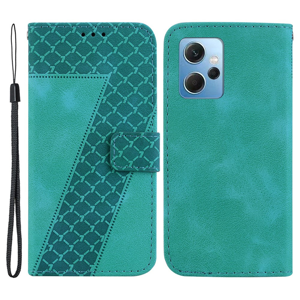 For Xiaomi Redmi Note 12 4G 7-Shape Imprinted Protective Case Leather Wallet Stand Phone Cover