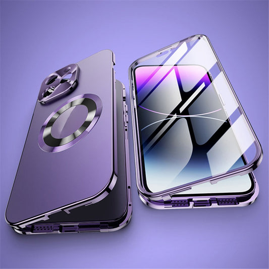 iPhone 14 Pro Max Magnet-Hülle – Transparent – Aluminium & Glas