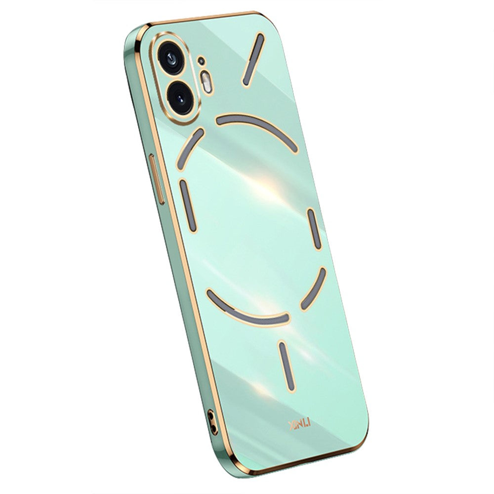 XINLI For Nothing Phone (2) Electroplated Gold Edge Anti-scratch Phone Case TPU Protection Cover