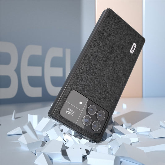 Xiaomi Mix Fold 3 5G Handyhülle – ABEEL Echtes Rindsleder + PC- mit Litschi-Textur, stoßfeste