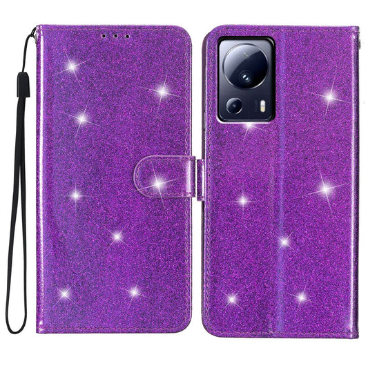 Xiaomi Civi 2 5G / Xiaomi 13 Lite Handyhülle – Civi 2 5G glitzernde PU-Leder-, Brieftaschenständer, stoßfeste Abdeckung