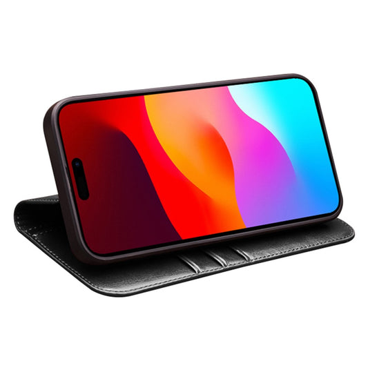 iPhone 15 Pro Max Echtleder-Handyhülle – Geldbörse & Standfunktion