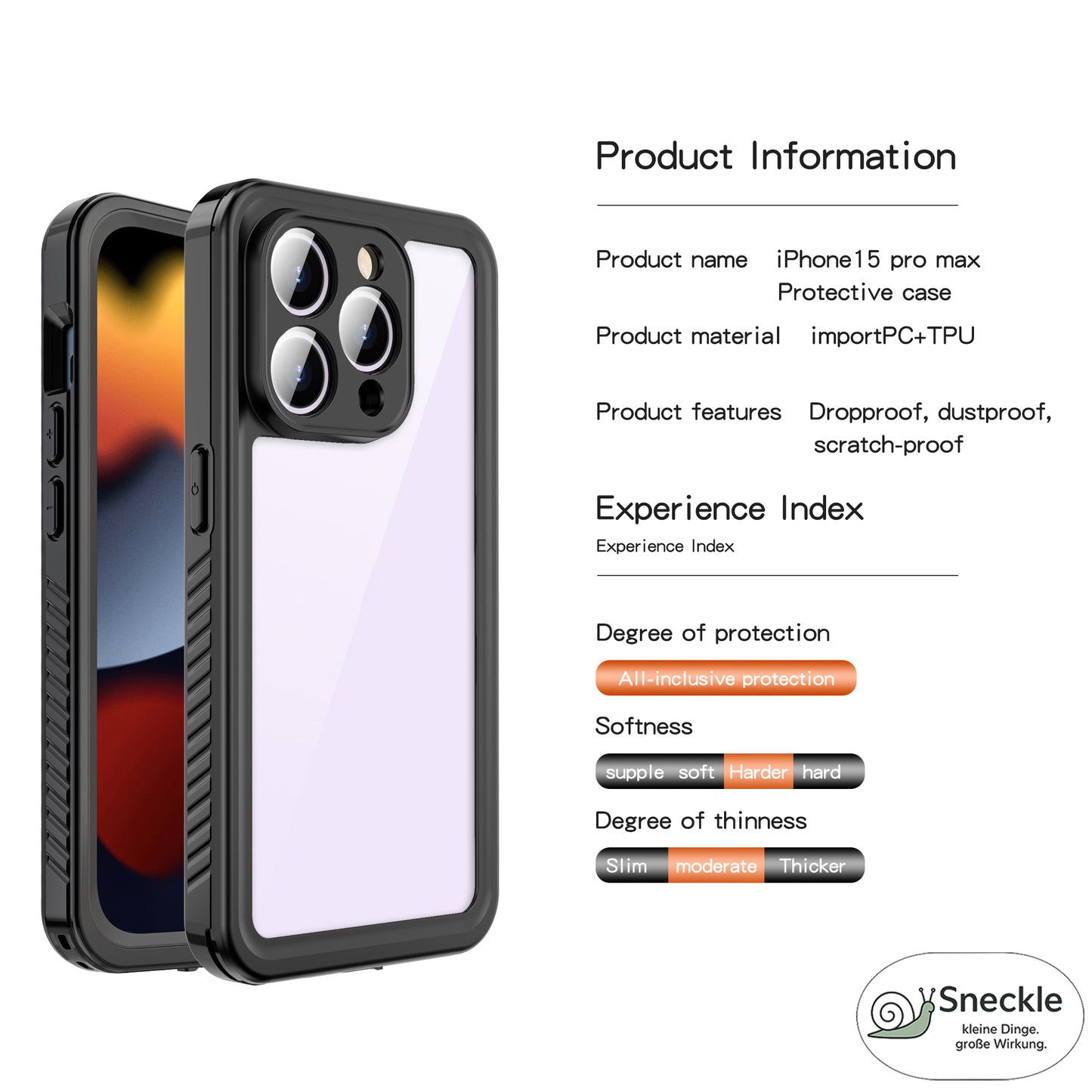 iPhone 15 Pro Max FS-Serie – IP68 Wasserdicht & Staubdicht