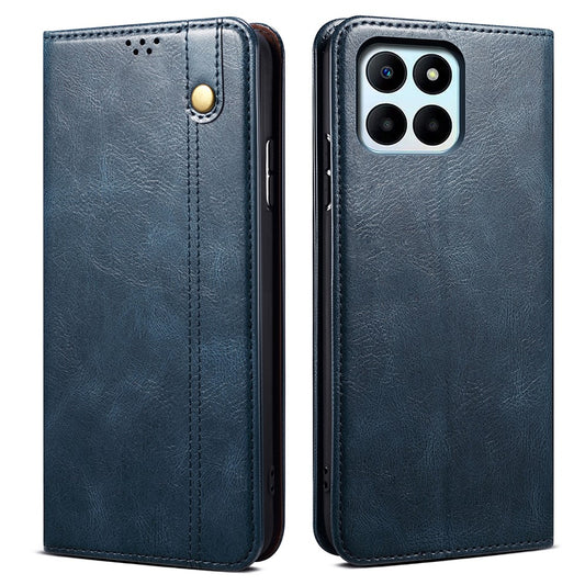 Honor X6a 4G Handyhülle – Standfunktion-Brieftaschen- aus PU-Leder, Handy- mit Wachs-Crazy-Horse-Textur
