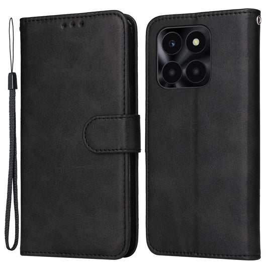 Honor X6a 4G Handyhülle – Kalbsleder-Textur, Brieftaschenständer, PU-Leder, Handy-Abdeckung