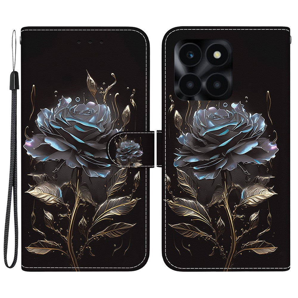 For Honor X6a 4G Leather Case Pattern Printing Wallet Cover