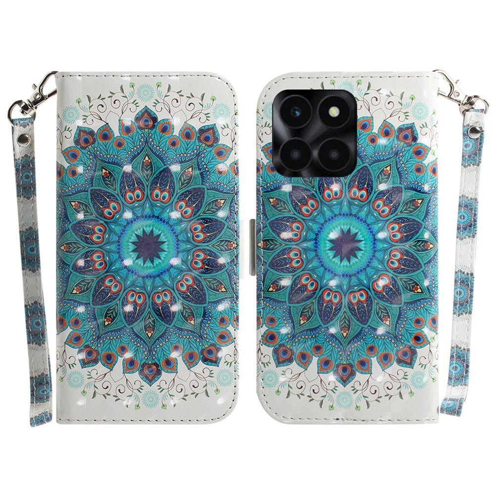 For Honor X6a 4G Case 3D Pattern PU Leather Wallet Flip Phone Cover