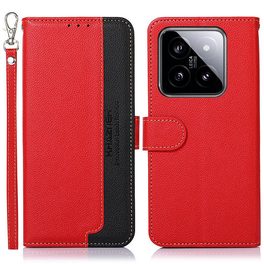 Xiaomi 14 Pro Handyhülle – KHAZNEH RFID-blockierende Litschi-Textur-Brieftaschen