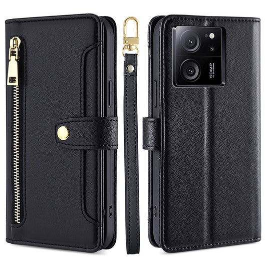 Xiaomi 13T / Xiaomi 13T Pro / Xiaomi Redmi K60 Ultra Handyhülle – 13T / 13T Pro Leder Reißverschluss Brieftasche Ständer mit langem und kurzem Riemen