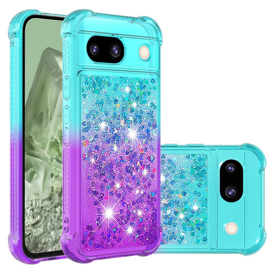 Pixel 8a Glitter-Hülle – Farbverlauf mit funkelndem Puder