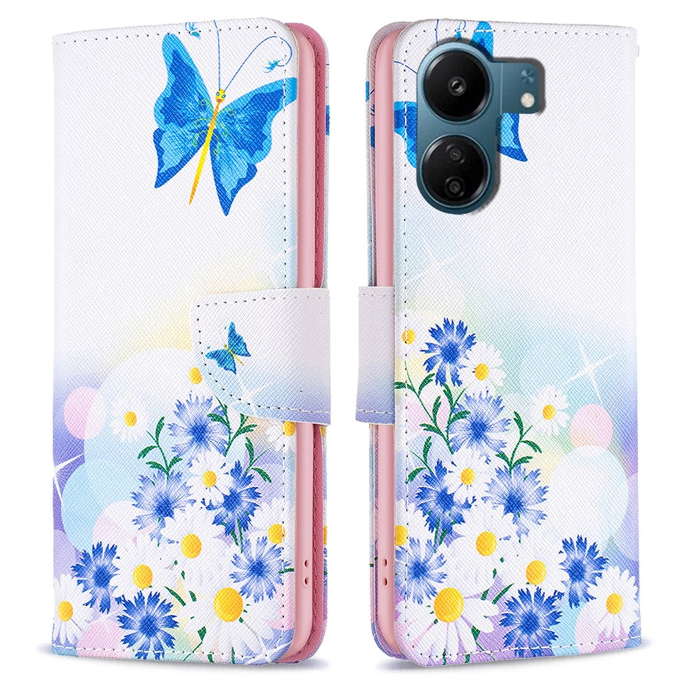 For Xiaomi Redmi 13C 4G / 13C 5G / 13R 5G / Poco M6 5G / Poco C65 4G Case PU Leather Pattern Printed Smart Phone Wallet Cover