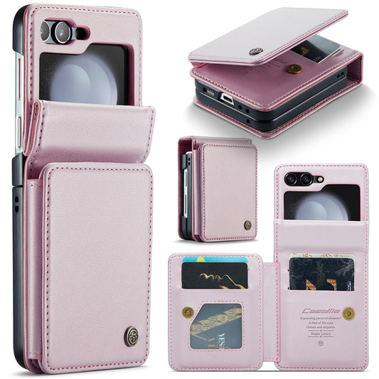 Galaxy Z Flip5 5G – Handyhülle aus PU-Leder und TPU, mit Ständer, mit Kartenfach, mit RFID-Schutz