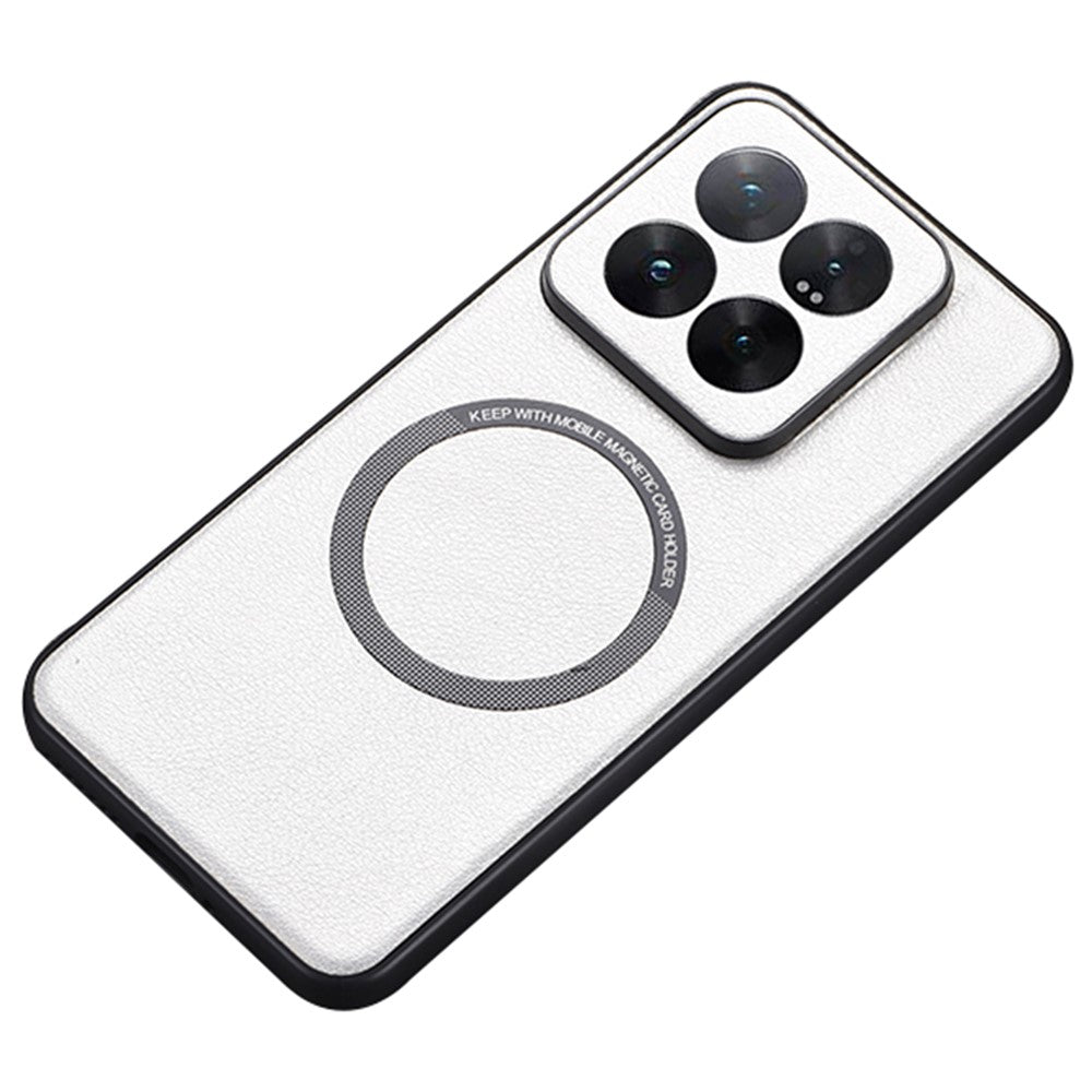 For Xiaomi 14 Case Magnetic Case PU Leather+TPU Cell Phone Cover