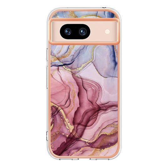 Pixel 8a Schutzhülle – Mit Marmormuster 2,0 mm Galvanik-Rückseite