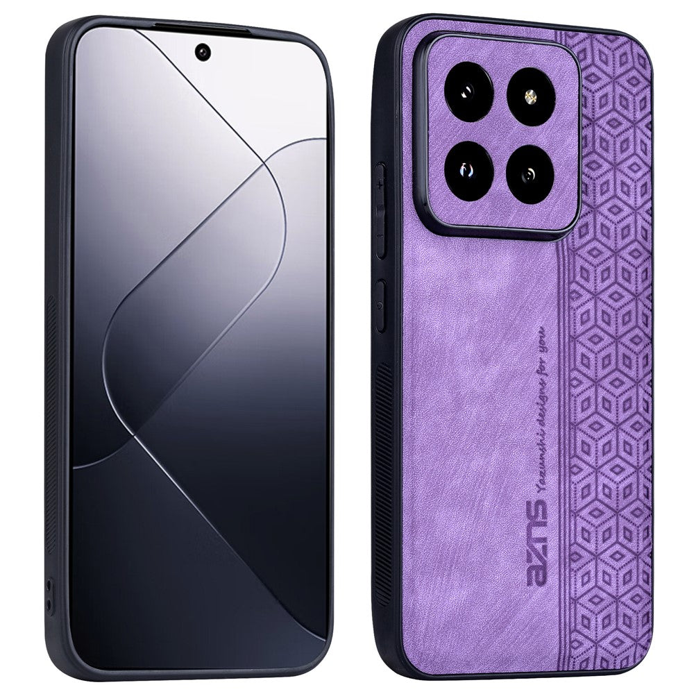 AZNS For Xiaomi 14 Pro Phone Case PU Leather Non-Slip Grip Back Cover
