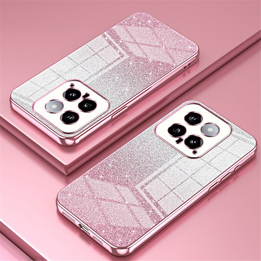Xiaomi 14 Handyhülle – Back Protective Cover Präzise ausgeschnittene TPU- mit Farbverlauf und Glitzer