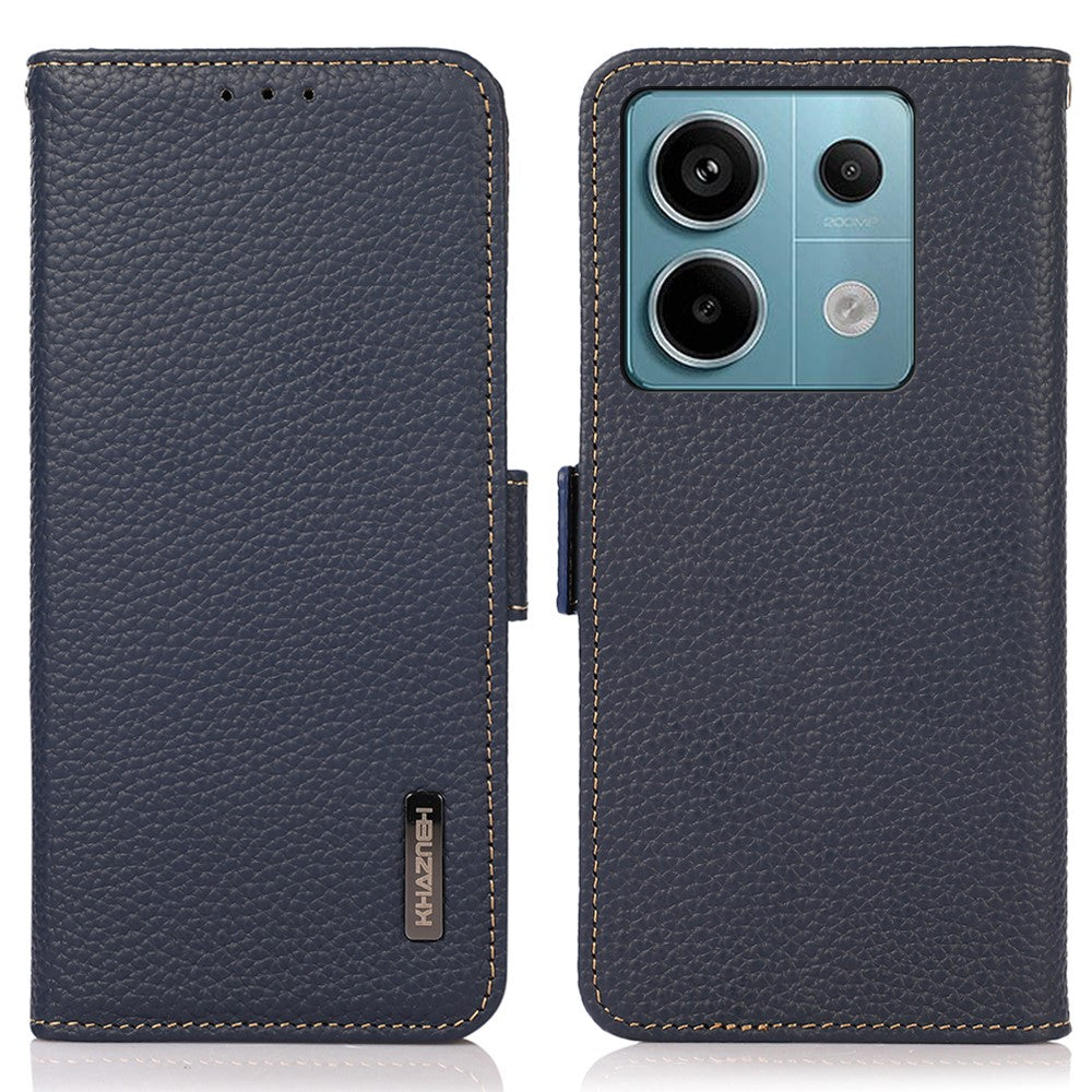KHAZNEH For Xiaomi Redmi Note 13 Pro 5G / Poco X6 5G Case Litchi Texture RFID Blocking Phone Protector