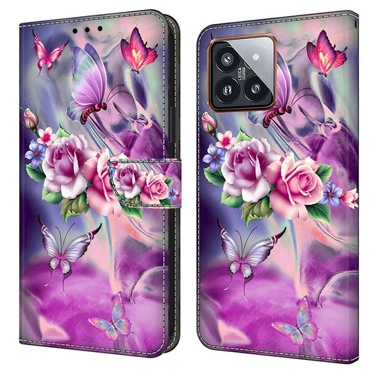 Xiaomi 14 Pro Handyhülle – 3D-Musterdruck Brieftasche Telefon Lederbezug