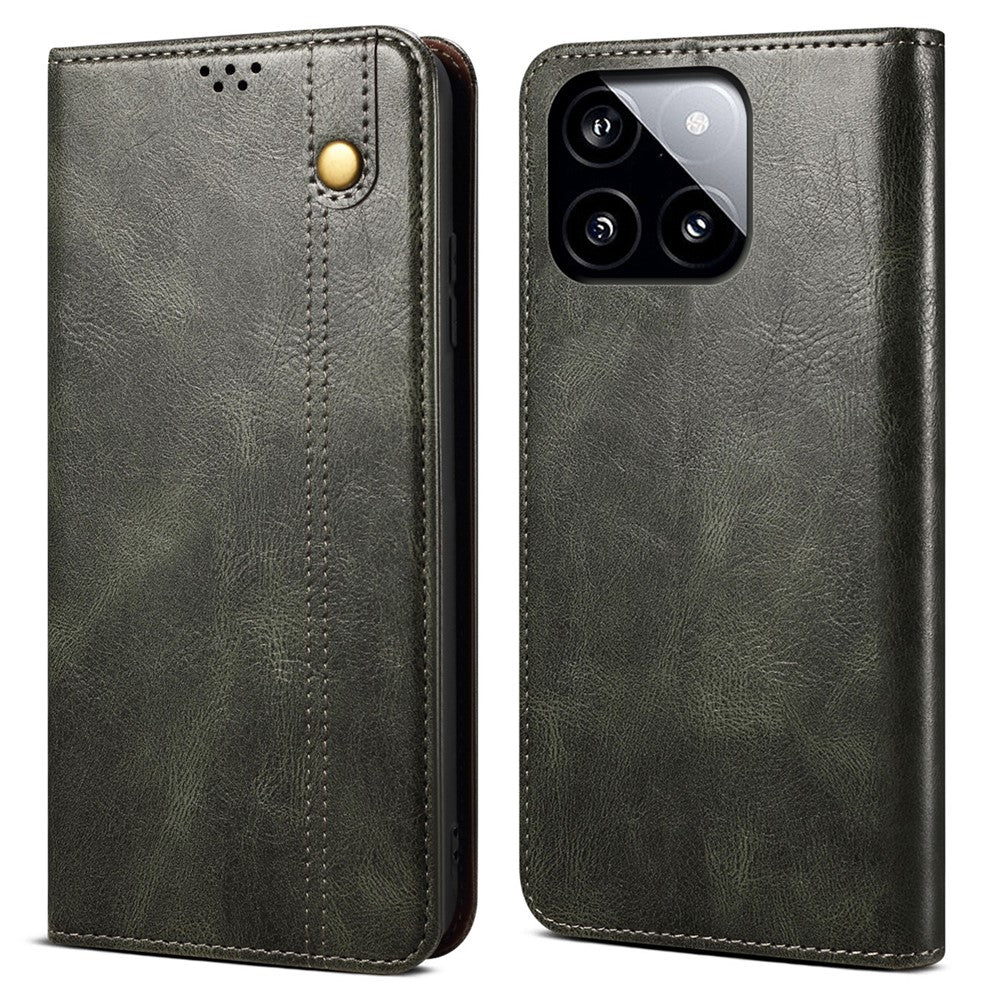 For Xiaomi Poco F6 Pro 5G / Redmi K70 5G / K70 Pro 5G Leather Case Wallet Waxy Crazy Horse Texture Stand Cover