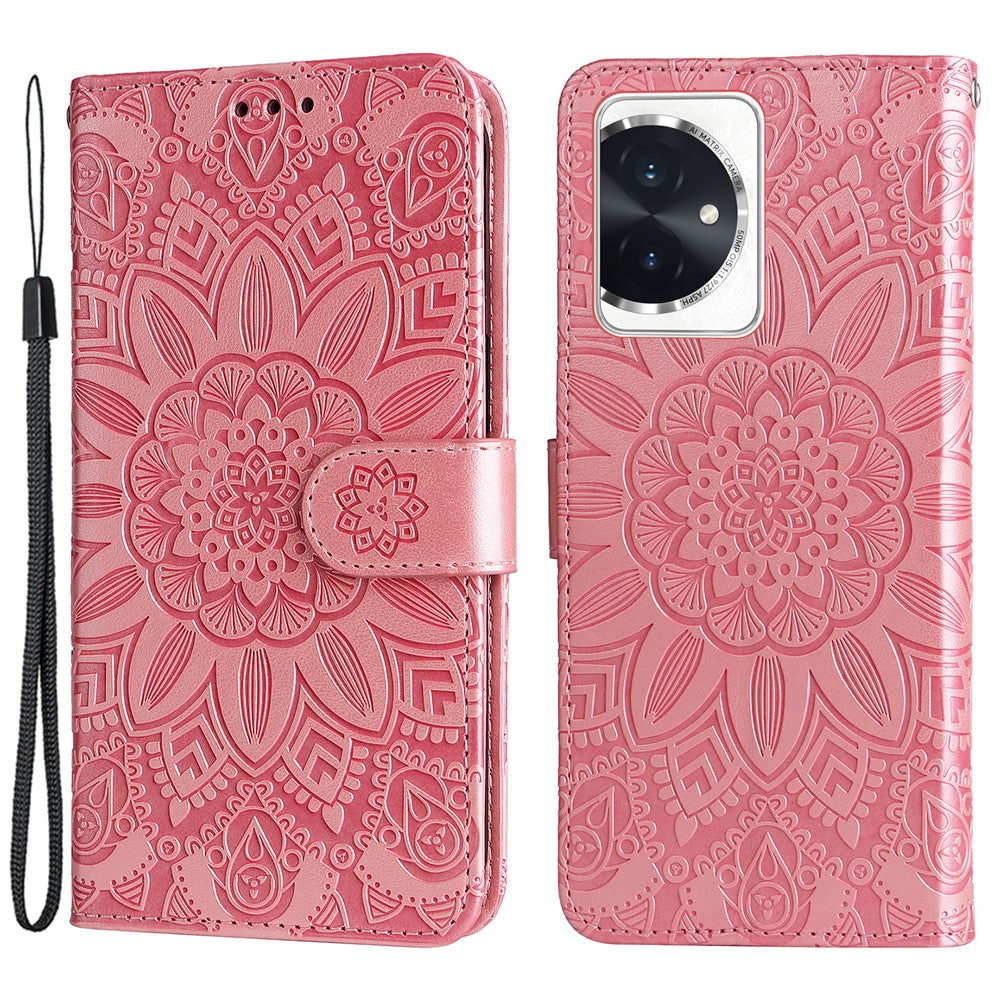 For Honor 100 5G Sunflower Leather Case Phone Cover Wallet Stand