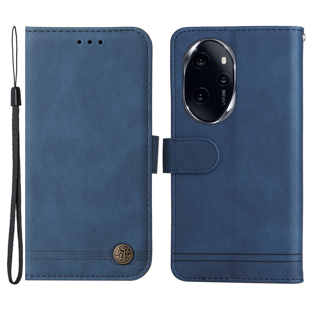 For Honor 100 Pro 5G Leather Wallet Cases Skin Touch Phone Cover Stand with Strap