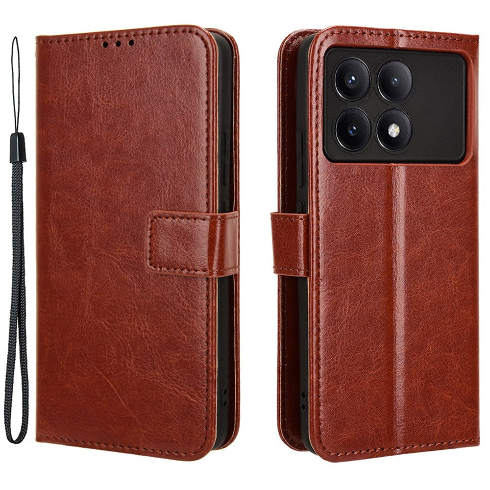 For Xiaomi Redmi K70E 5G / Poco X6 Pro 5G Wallet Case 3 Card Slots TPU Interior Protective Cover
