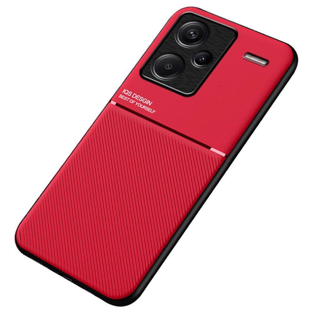 For Xiaomi Redmi Note 13 Pro+ 5G PU+TPU+PC Phone Case with Magnetic Holder Metal Sheet