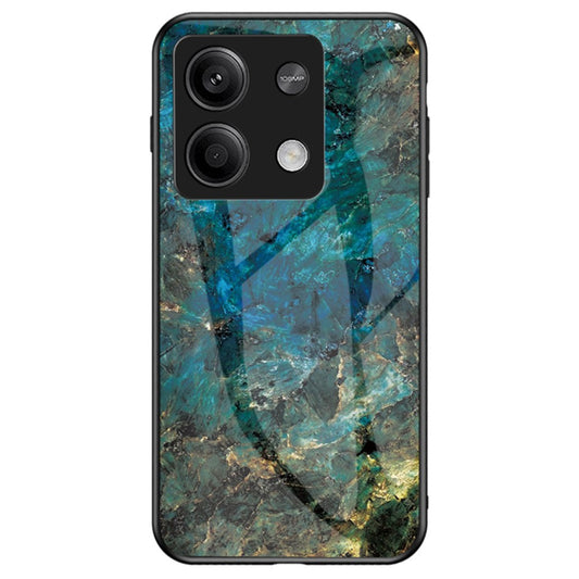 Xiaomi Redmi Note 13 5G Handyhülle – Gehäuse mit Marmormuster, stoßfestes gehärtetes Glas + PC + TPU-Abdeckung