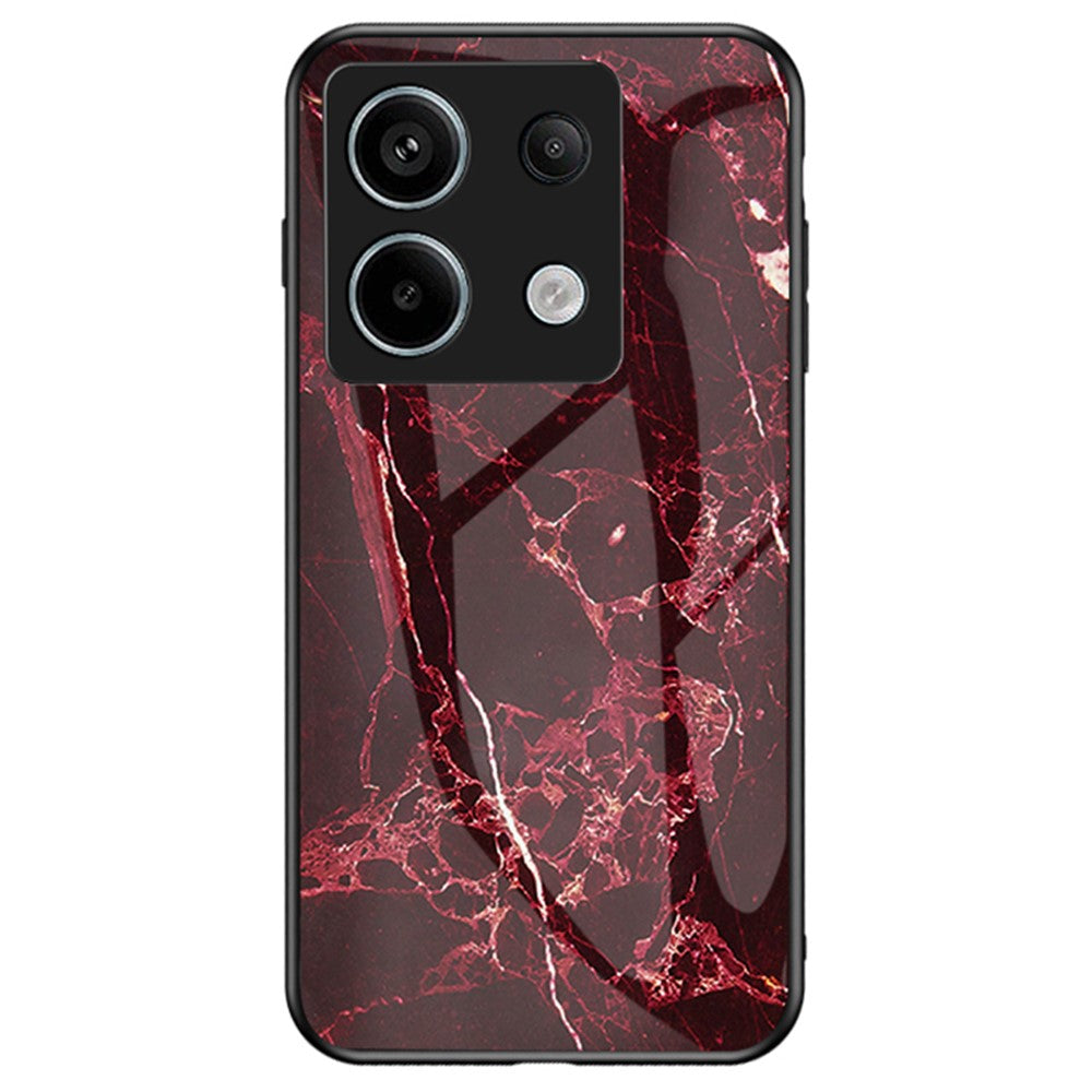 For Xiaomi Redmi Note 13 Pro 5G / Poco X6 5G Case Marble Pattern Scratch-proof Tempered Glass+PC+TPU Phone Shell