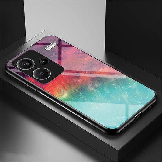 Xiaomi Redmi Note 13 Pro+ 5G Handyhülle – Slim-Fit Sternenhimmel-Muster aus gehärtetem Glas + PC + TPU-Smartphone-Abdeckung
