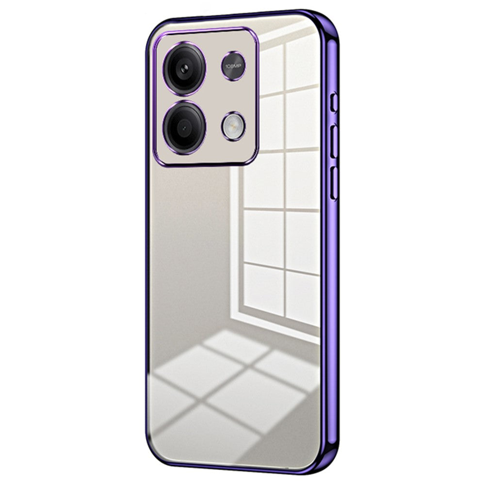 For Xiaomi Redmi Note 13 5G Cell Phone Case Electroplated Crystal Clear Cover with Precise Lens Cutout