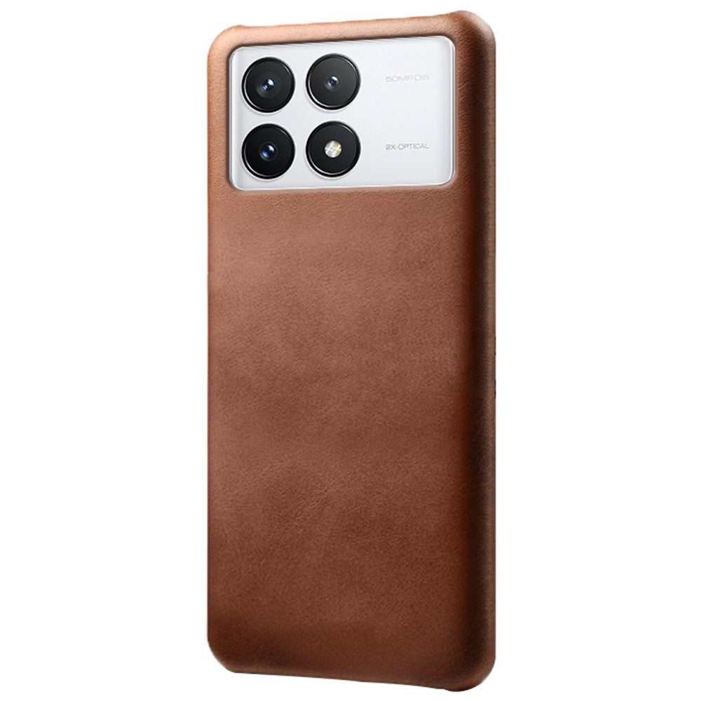 For Xiaomi Redmi K70E 5G / Poco X6 Pro 5G Calf Texture Phone Case Anti-Scratch PU Leather Coated PC Cover