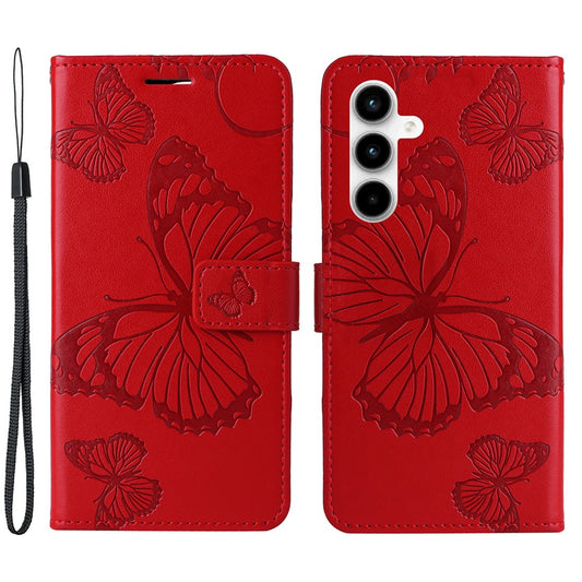 Galaxy A35 5G Wallet-Hülle – Schmetterling Aufgedruckt & Mit Ständer und Riemen