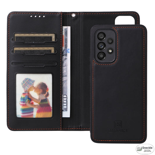 Galaxy A73 5G Leder-Wallet-Hülle – Magnetisch