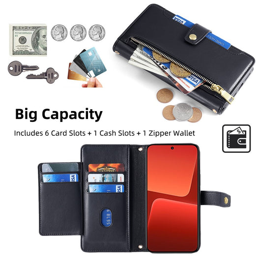 Xiaomi 13 Handyhülle – PU-Leder-Crossbody-Handyschutz mit Schulter-Handschlaufen