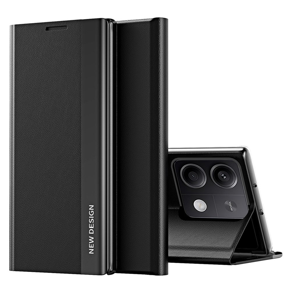 For Xiaomi Redmi Note 13 Pro 5G / Poco X6 5G Stand Case Drop-proof PC+Leather Phone Guard Cover