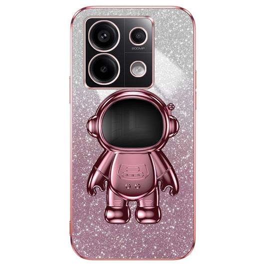 For Xiaomi Poco X6 5G / Redmi Note 13 Pro 5G Case Electroplating Astronaut Kickstand Phone Cover