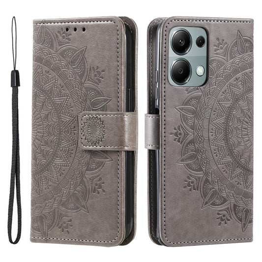 Xiaomi Redmi Note 13 Pro 4G / Xiaomi Poco M6 Pro 4G Handyhülle – Poco M6 Pro 4G Brieftasche Lederhülle Mandala Blume