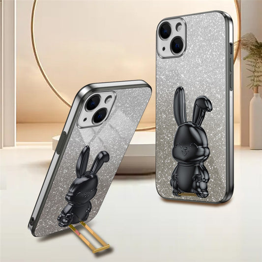 iPhone 14 Plus Stoßfeste Kaninchen-Hülle mit Ständer