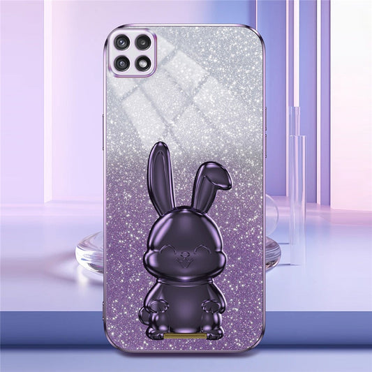 Galaxy A22 5G Stoßfeste Kaninchen-Hülle mit Ständer
