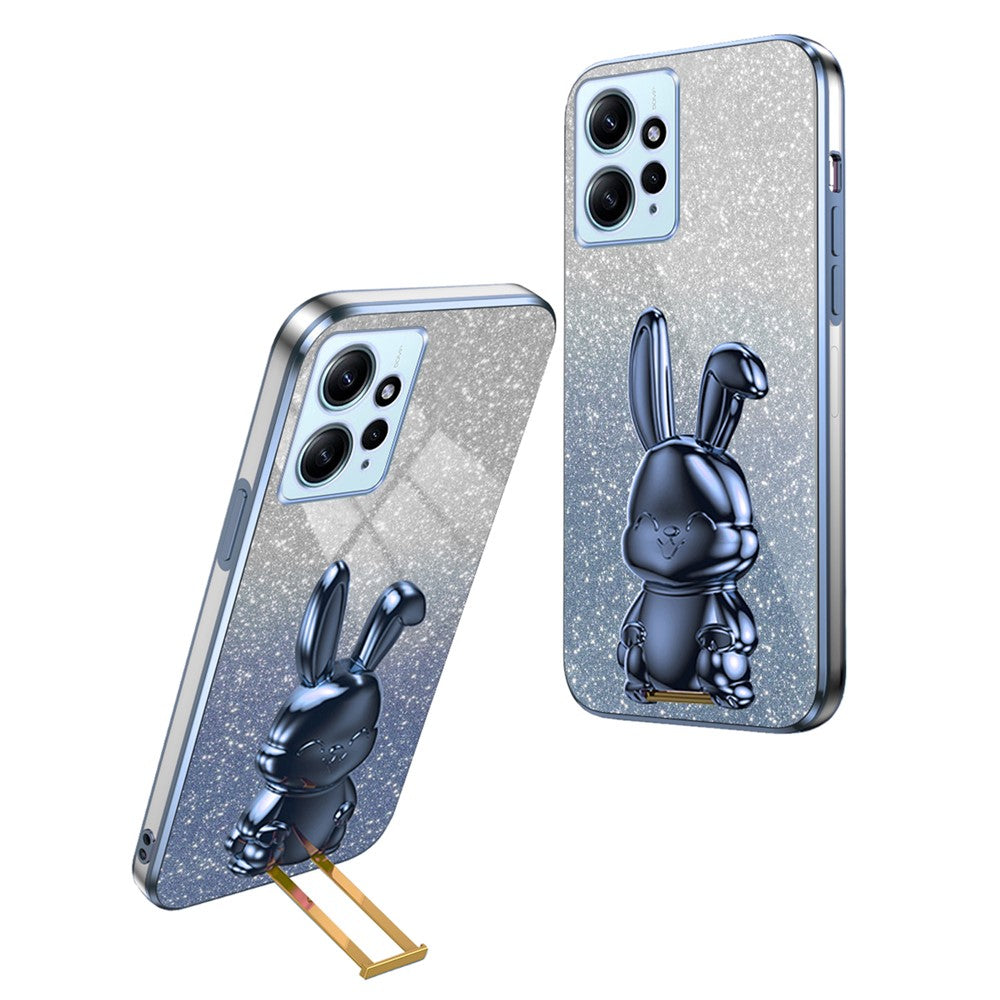For Xiaomi Redmi Note 12 4G Case Cute Rabbit Anti-shock Phone Cover with Pull-out Kickstand